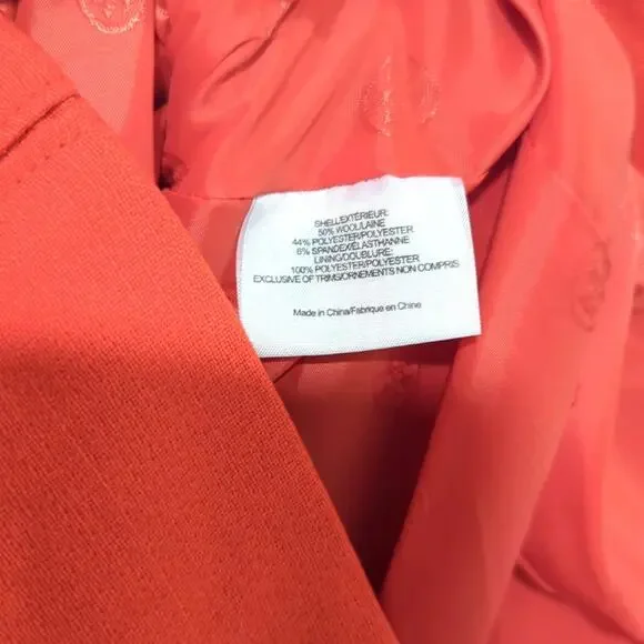 Tory Burch Mariel Orange 1/2 Zip Wool Blend Mini Dress Women's Size 4 - Picture 8 of 8